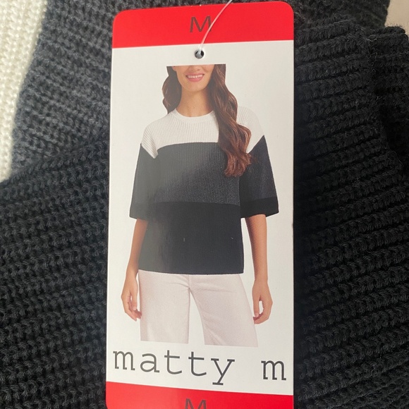 Matty M Women's Elbow Sleeve Colorblock Sweater - Picture 4 of 6